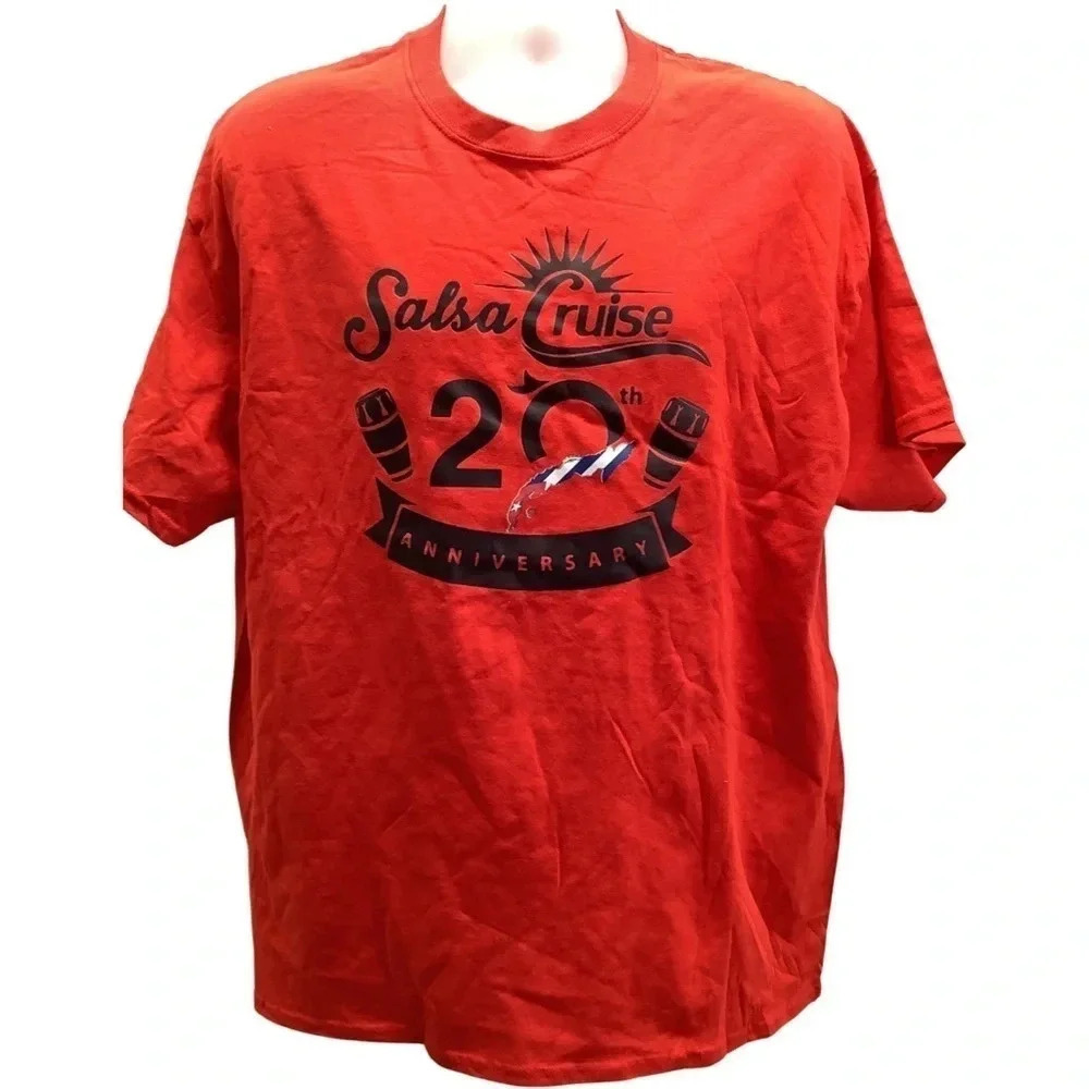 Gildan Size 2XL Salsa Cruise 20th Anniversary Red Graphic Tee. New